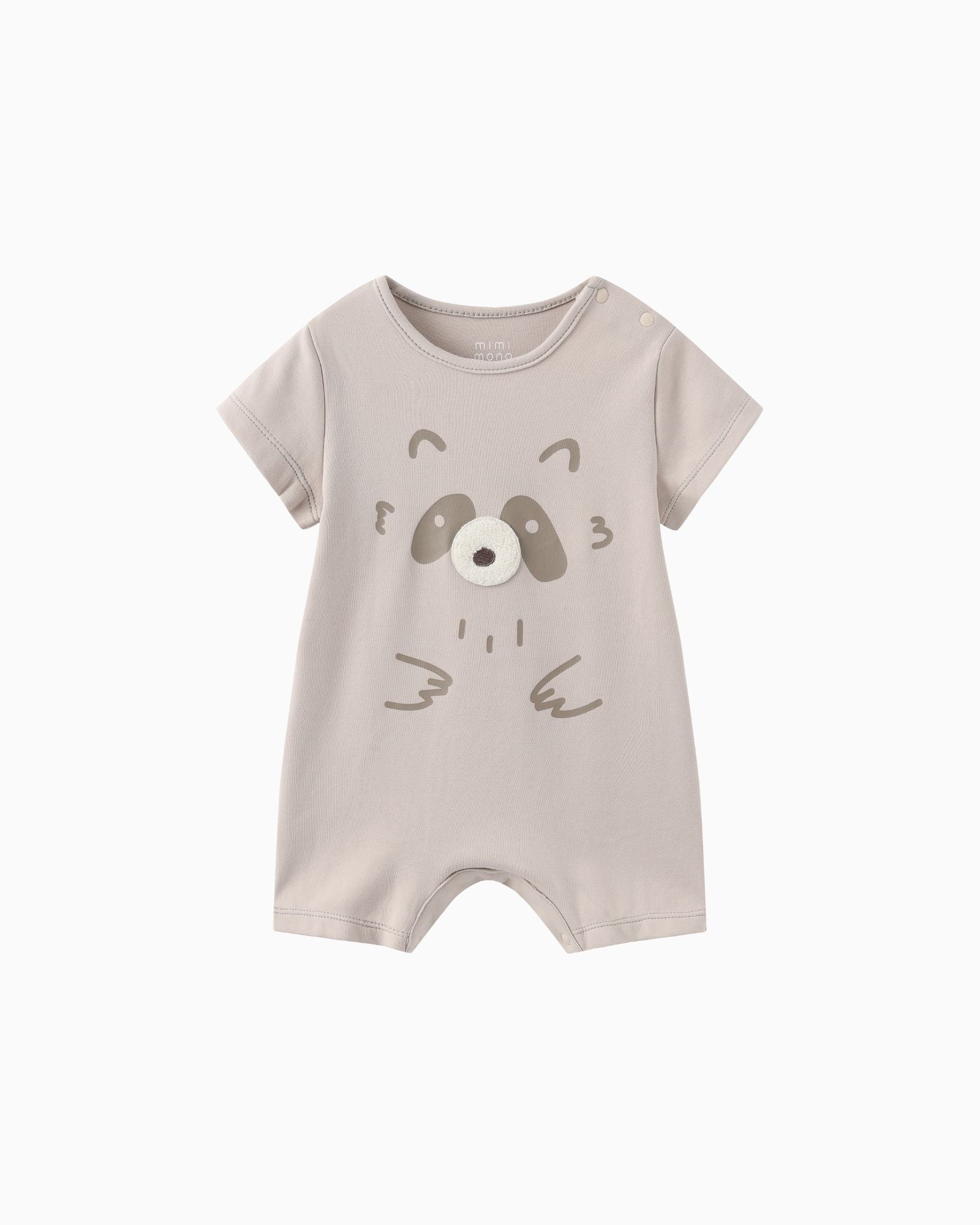 Nosey Racoon Short Sleeves Baby Romper