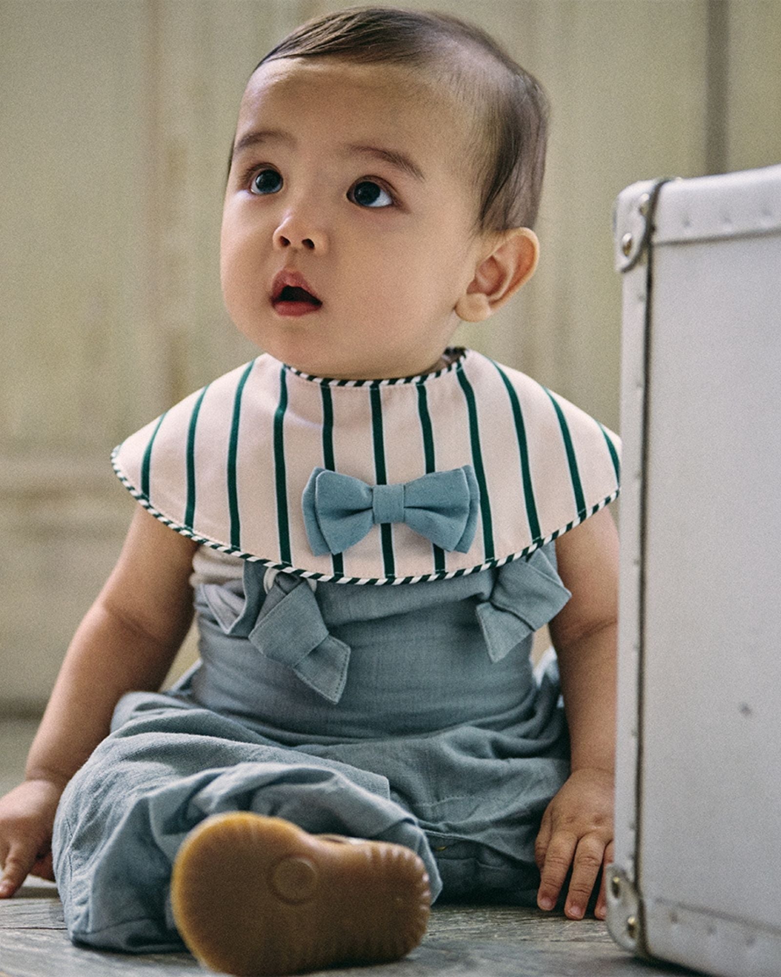360 Baby Bib - Green Stripes