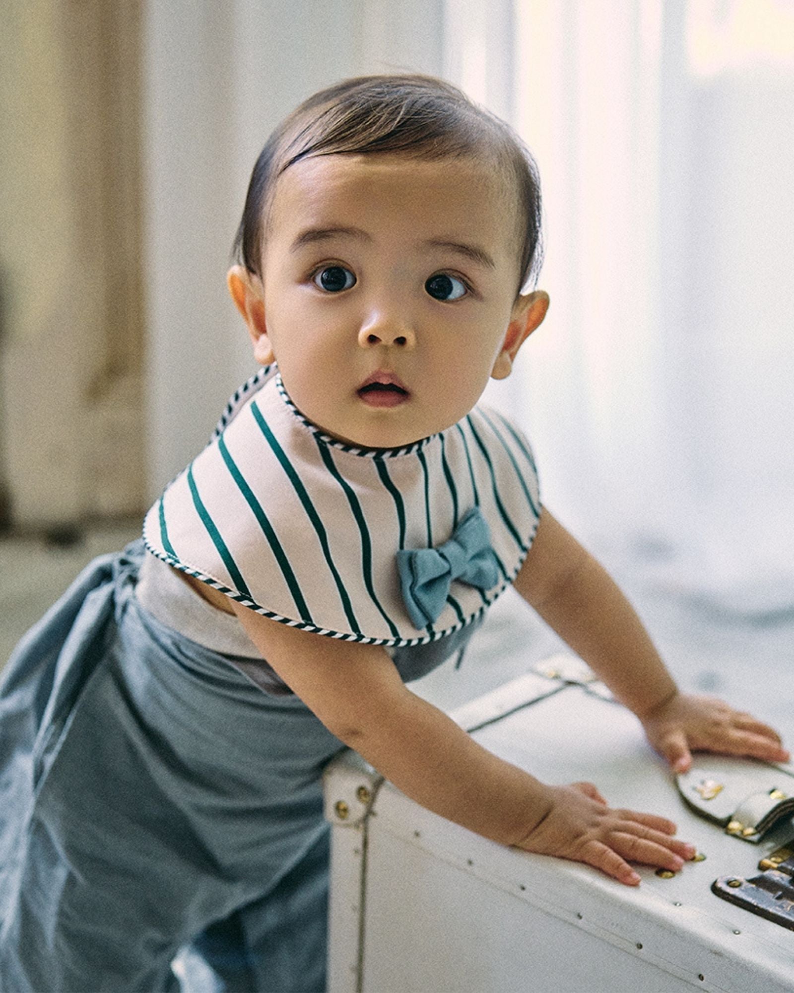 360 Baby Bib - Green Stripes
