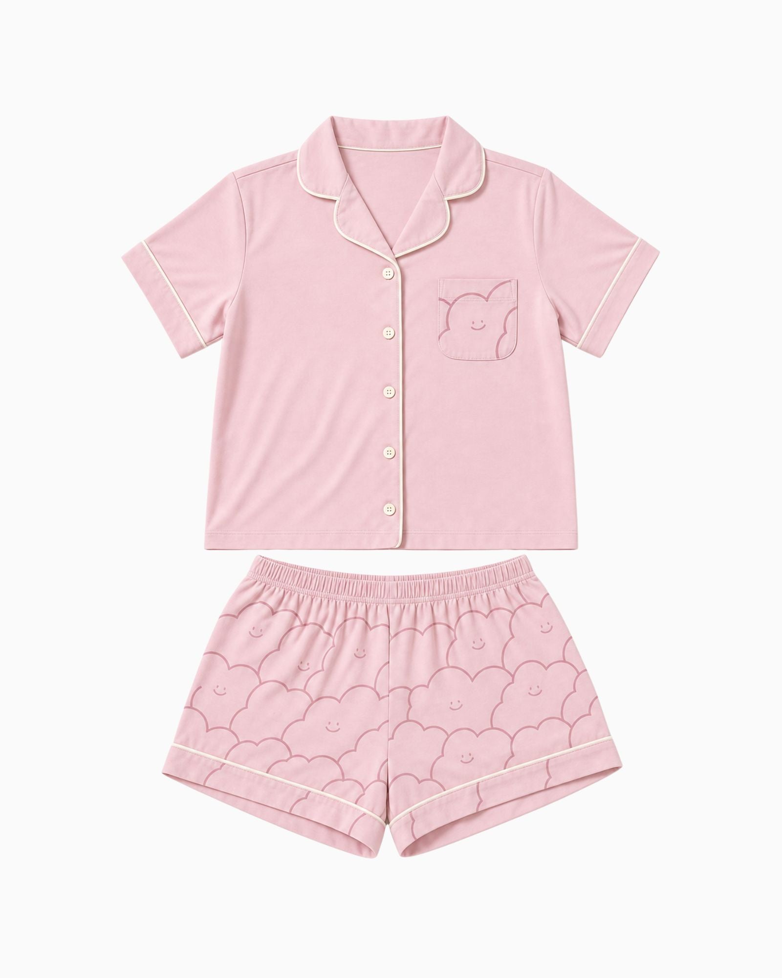 Pre-order: Adults Cloud Collar Lounge Set - Strawberry Milk