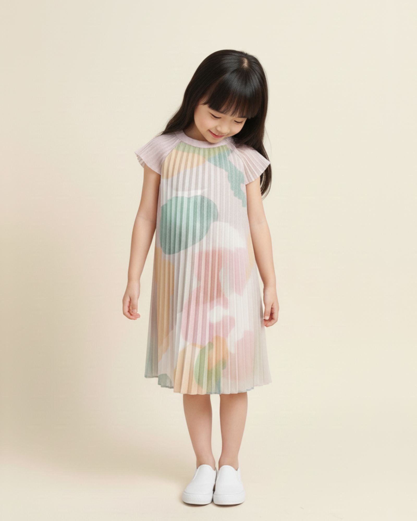 Pre-order: Blissful Blooms Butterfly Pleated Girls Dress