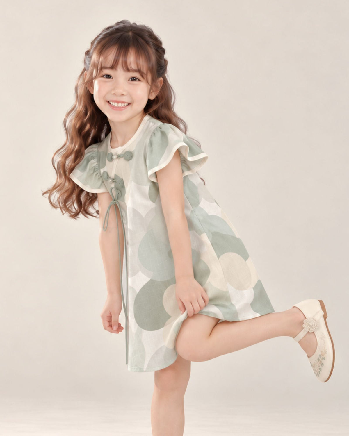 Pre-order: Jewelled Jade Oriental Girls Dress