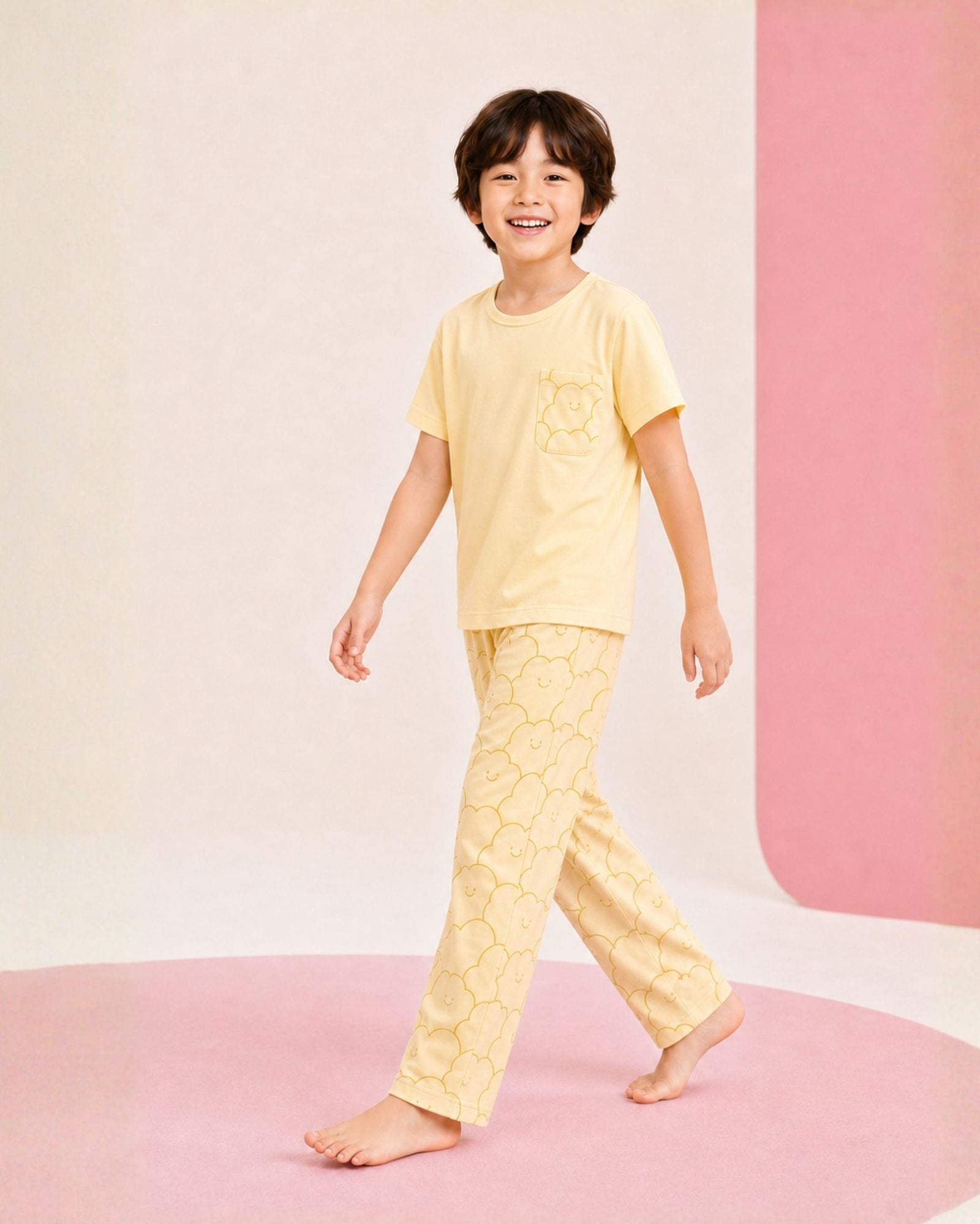 Pre-order: Kids Cloud Pyjamas Set - Banana Sorbet