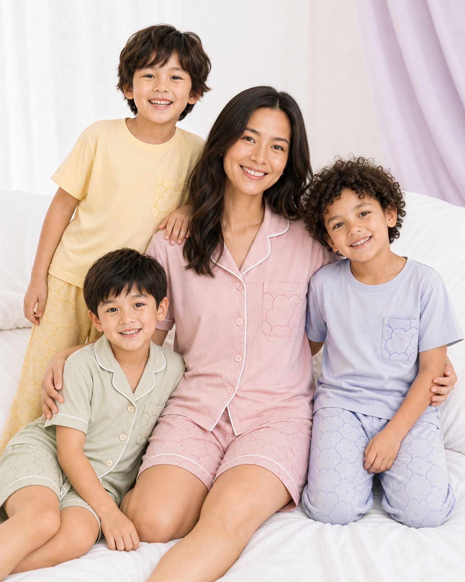Pre-order: Kids Cloud Pyjamas Set - Taro Smoothie