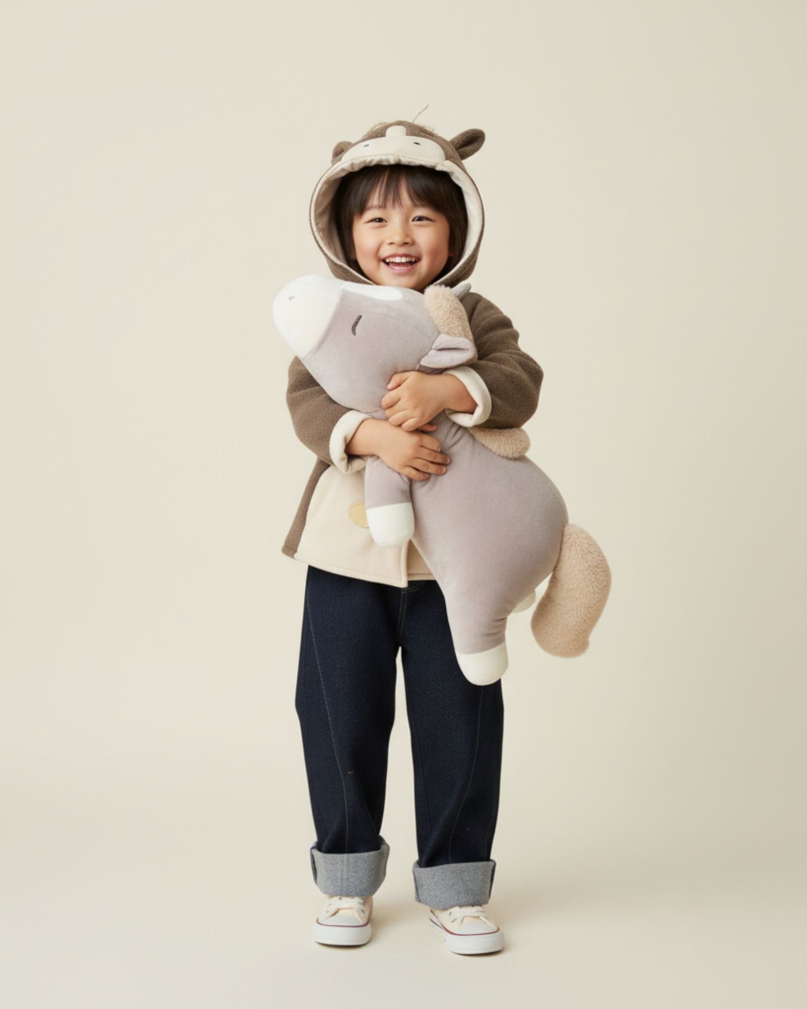 Liv Heart Pony Pillow - Grey