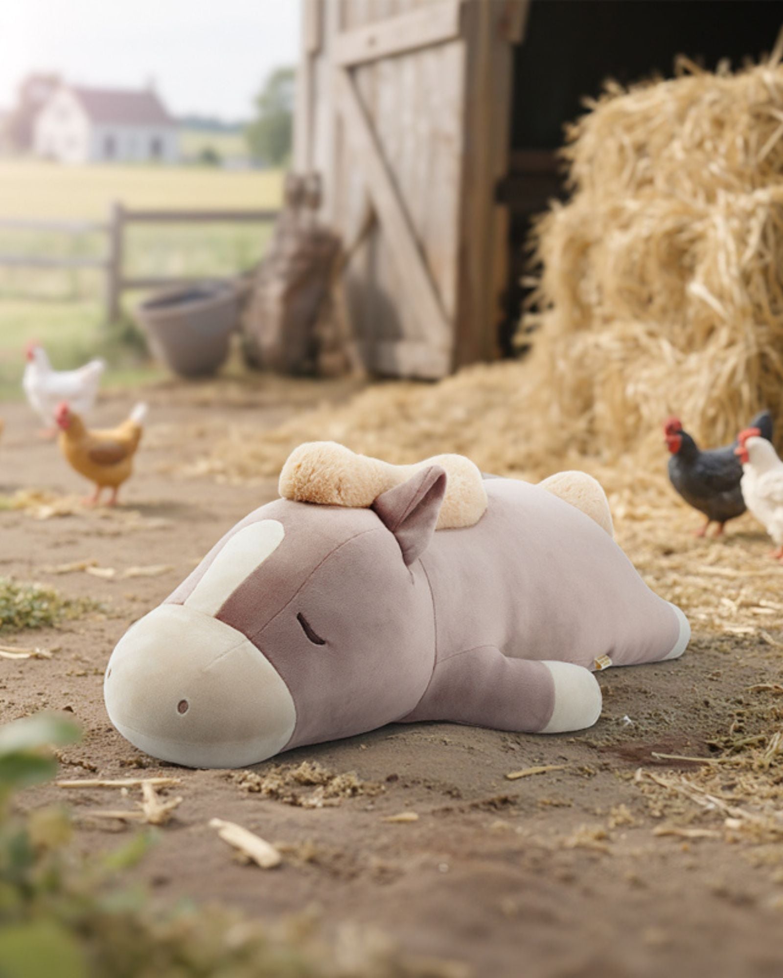 Liv Heart Pony Pillow - Grey