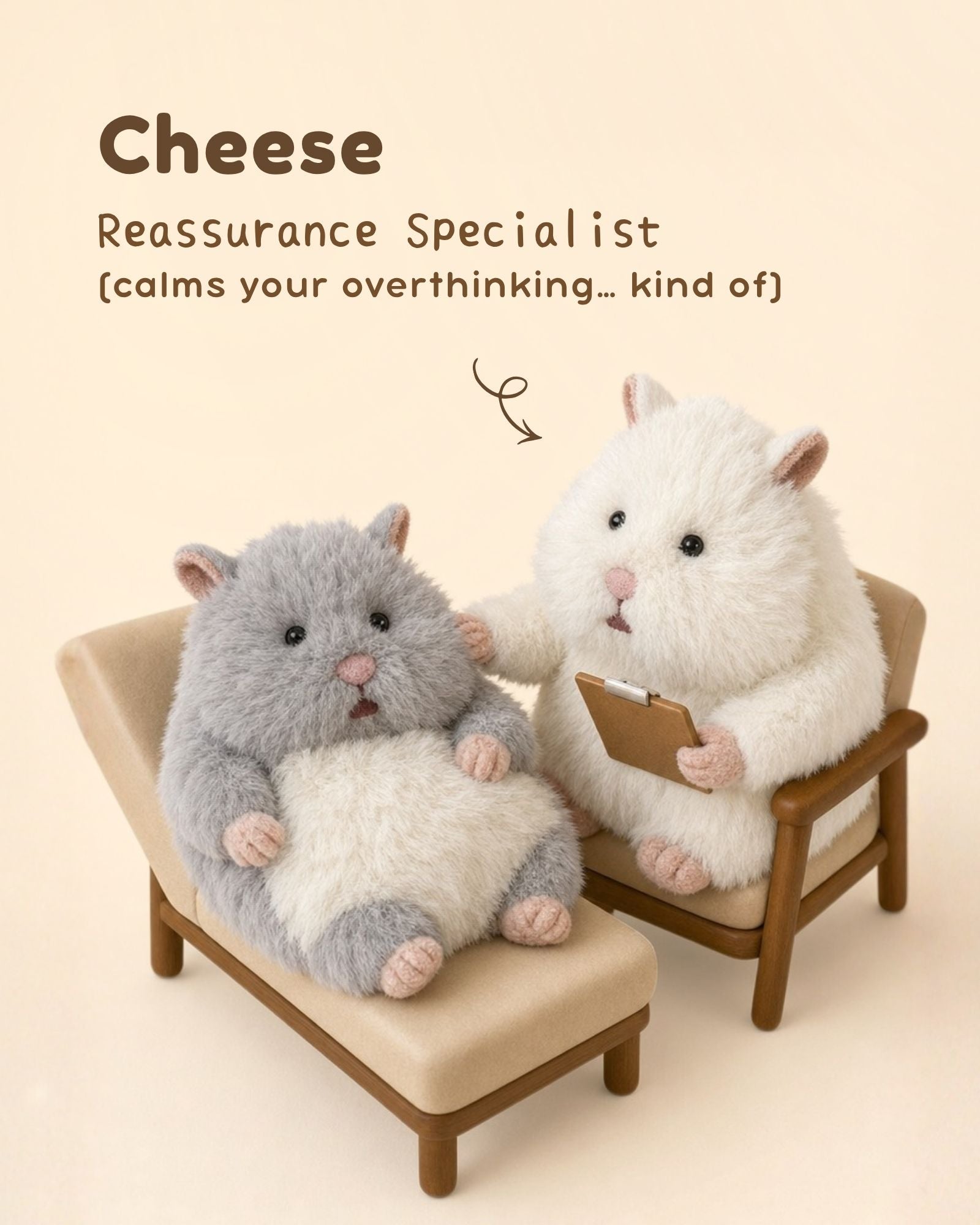 Liv Heart Stress Therapist Hamster Plush