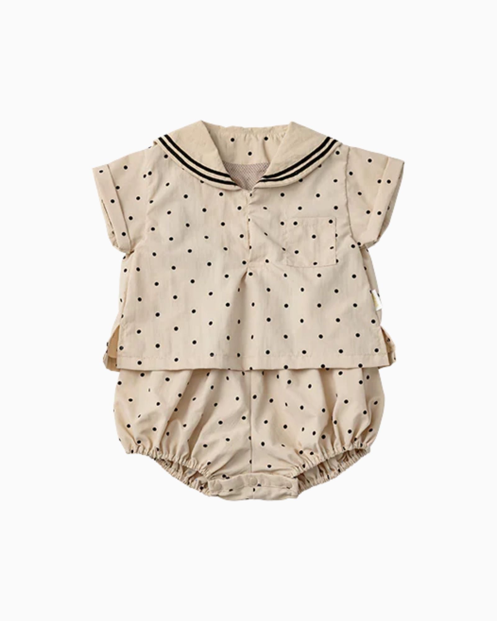 Mess-free Sailor Baby Romper - Dots