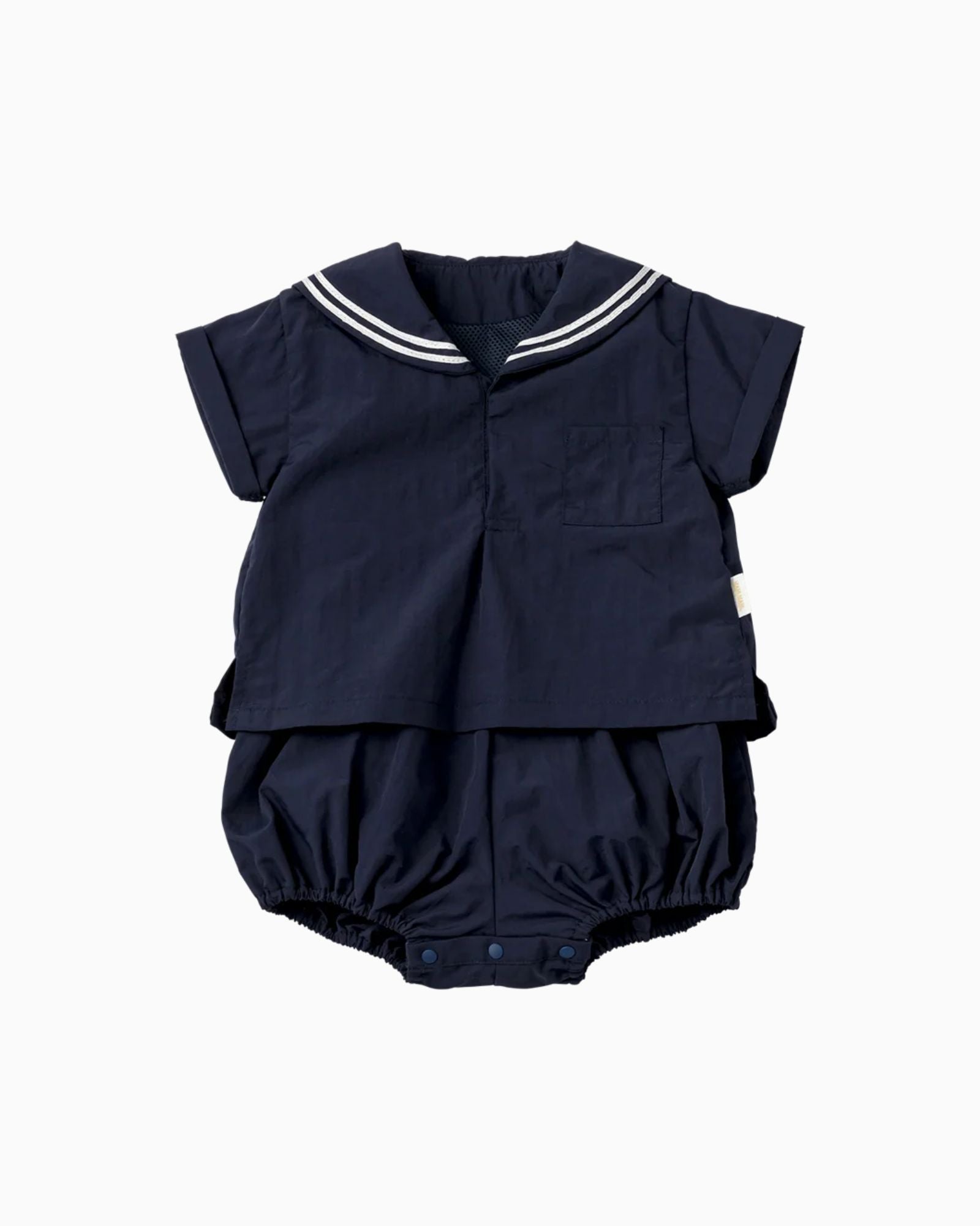 Mess-free Sailor Baby Romper - Navy