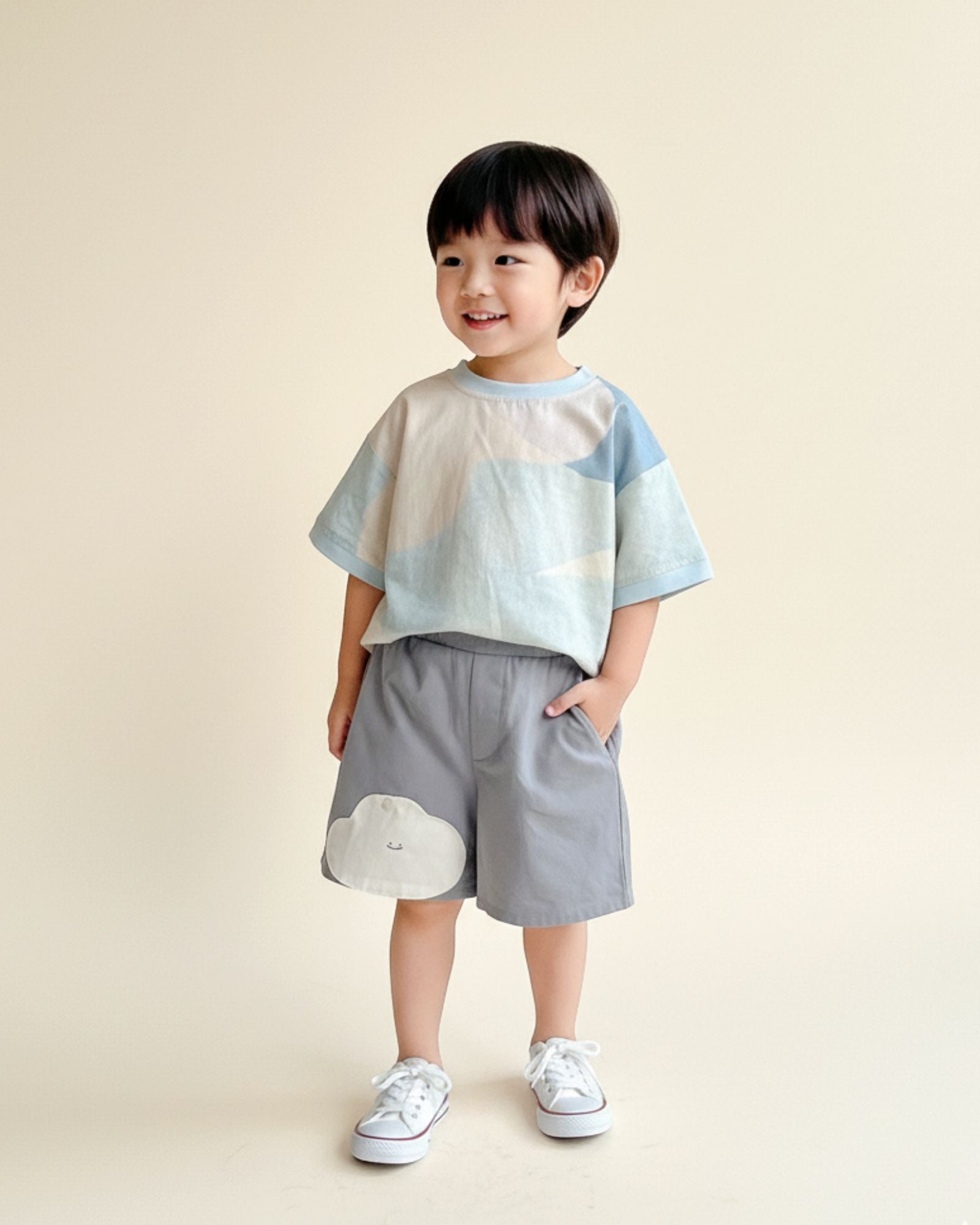 Mochi Cloud Kids Shorts - Ash