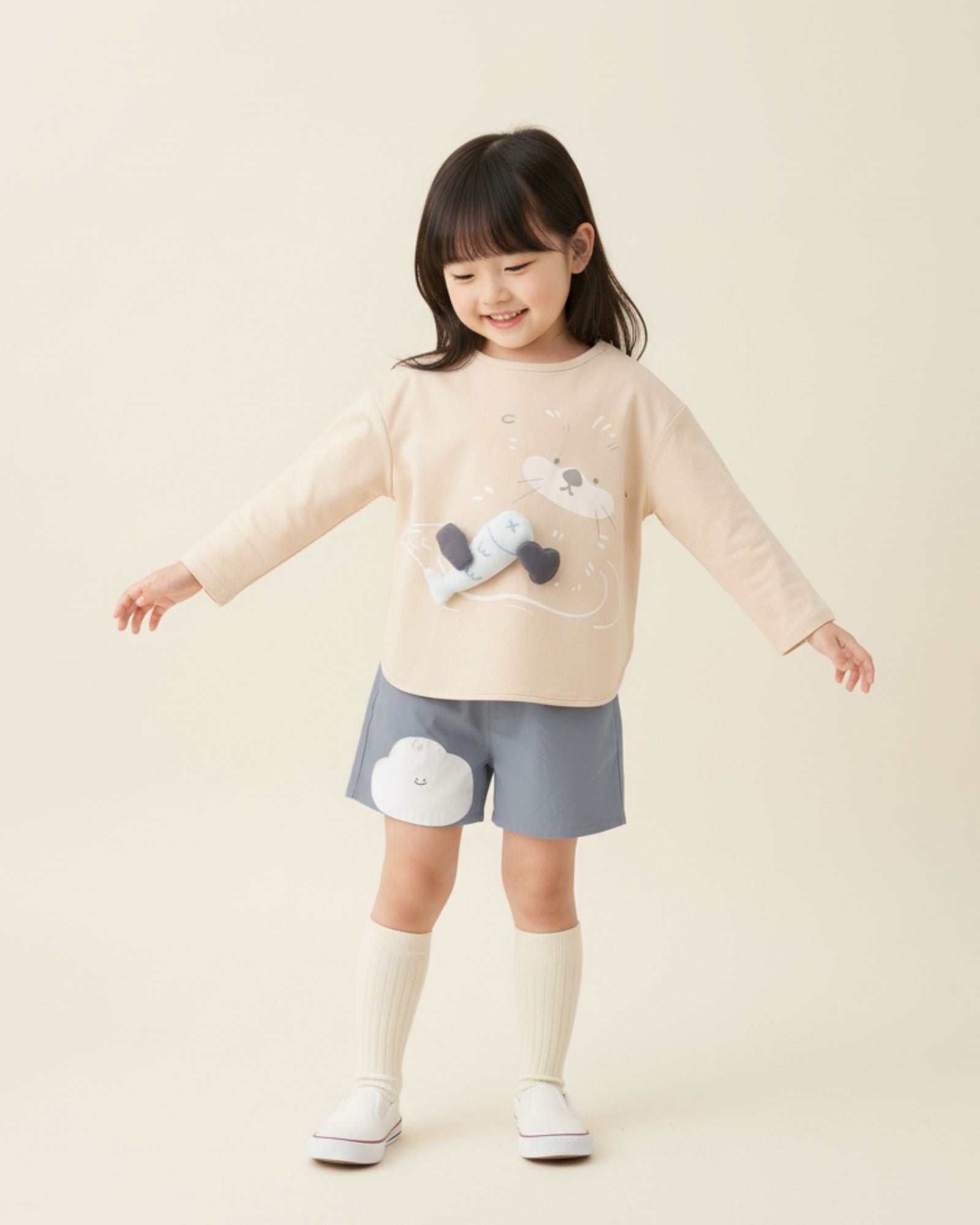 Mochi Cloud Kids Shorts - Ash