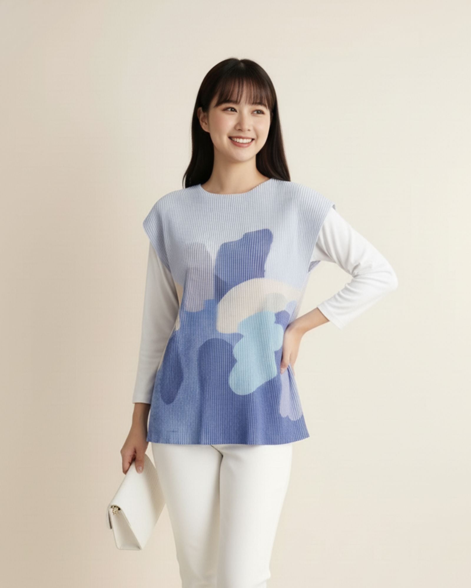 Pre-order: Moonlit Glow Crystal Pleated Top