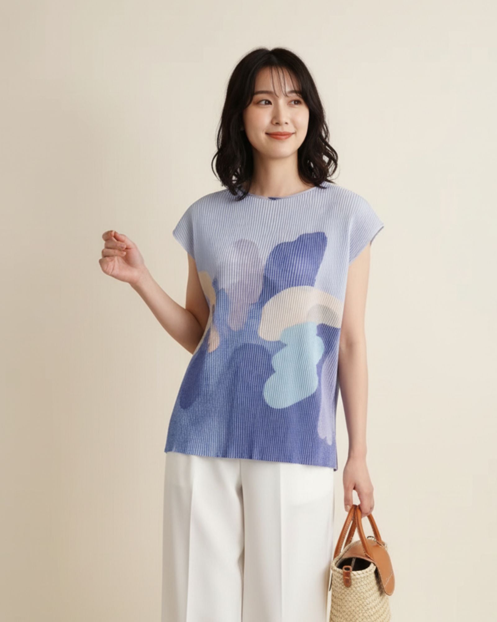 Pre-order: Moonlit Glow Crystal Pleated Top