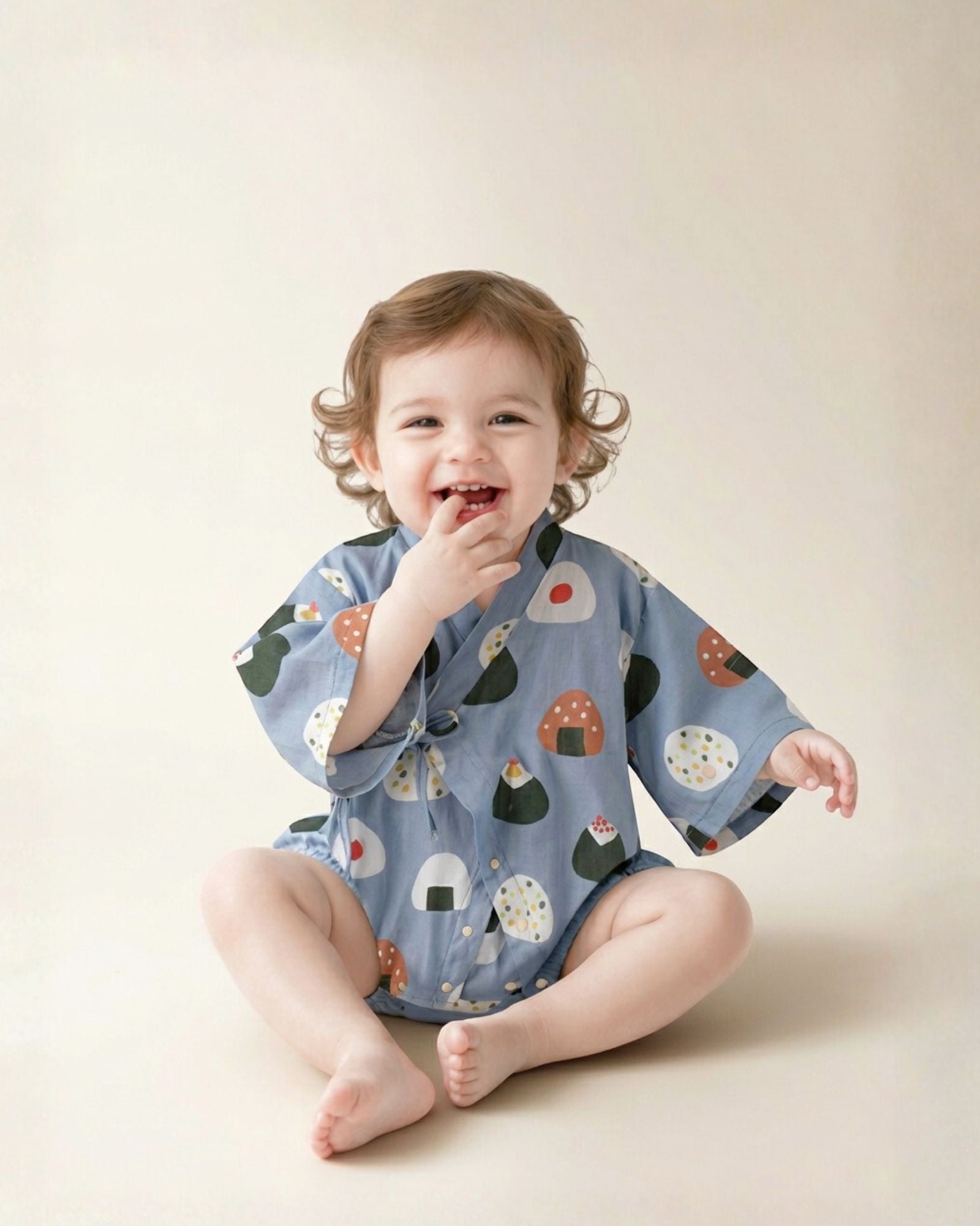 Back Order: Oishii Sushi Baby Kimono - Dusty Blue