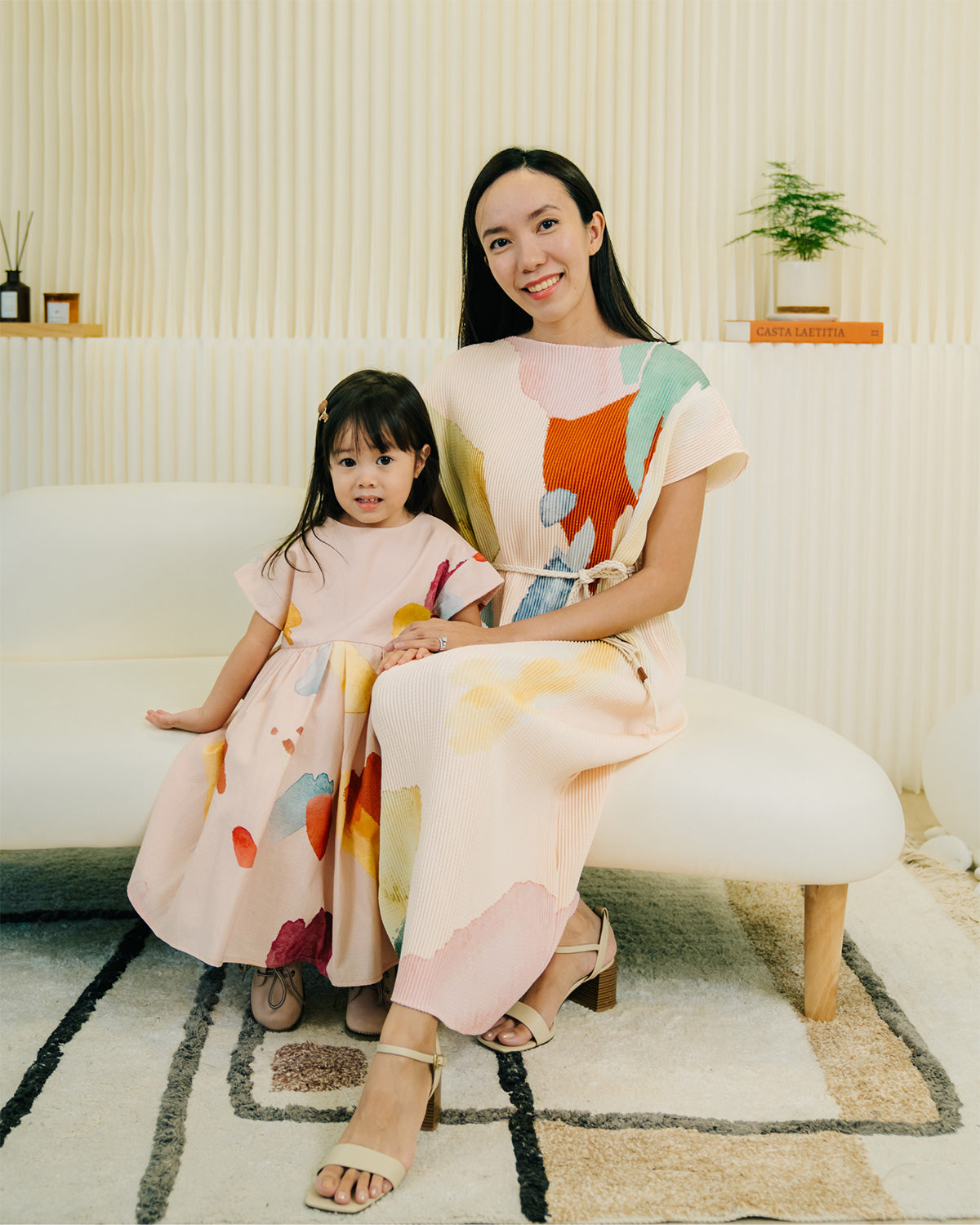 Peachy Palette Collection, Mum's crystal pleated dress, mimi mono