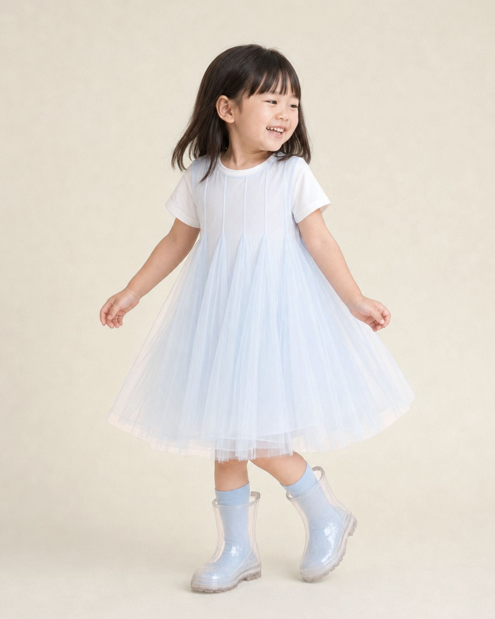 Whimsy 2-in-1 Tulle Girls Dress - Ocean