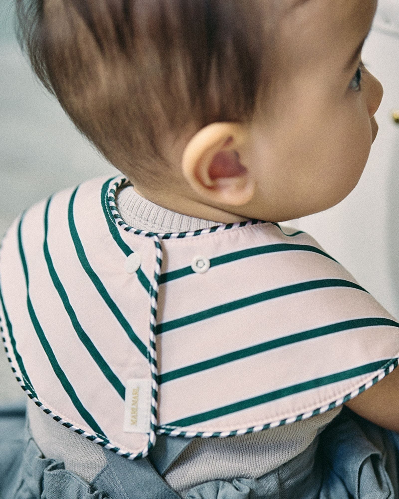 360 Baby Bib - Green Stripes
