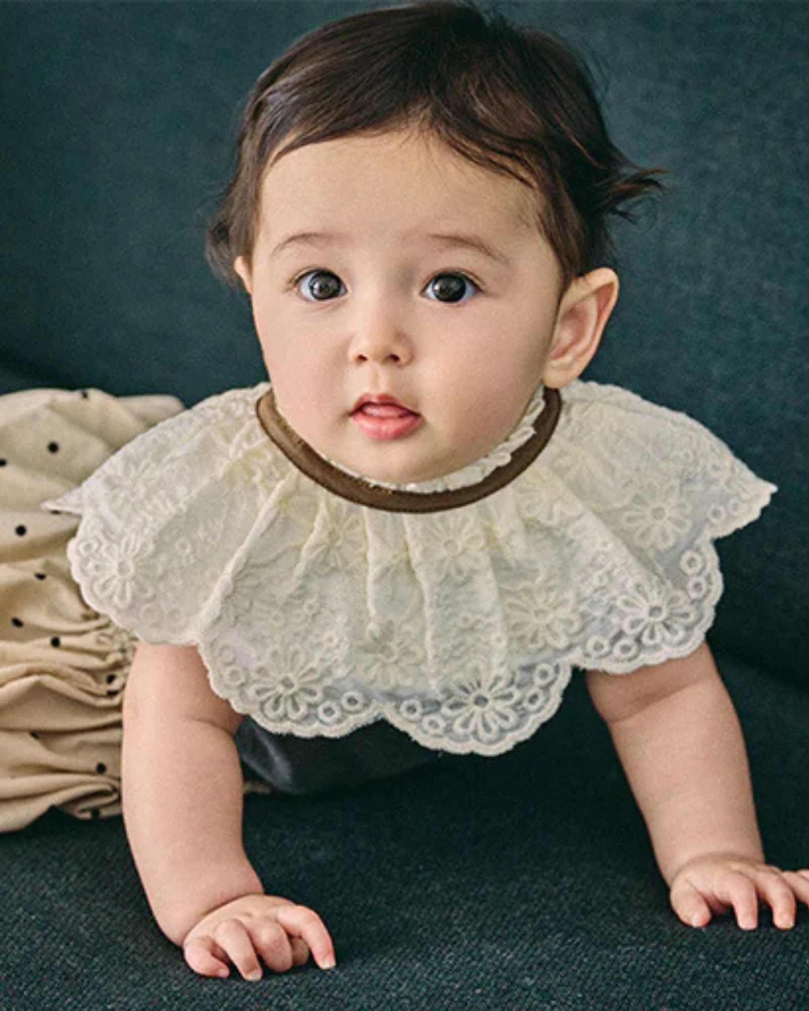 360 Baby Bib - Ivory Flower
