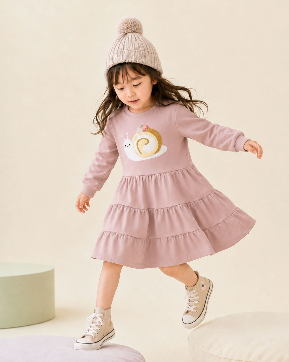 Pre-order: Berry Rollie Snail Lightweight Panelled Girls Dress