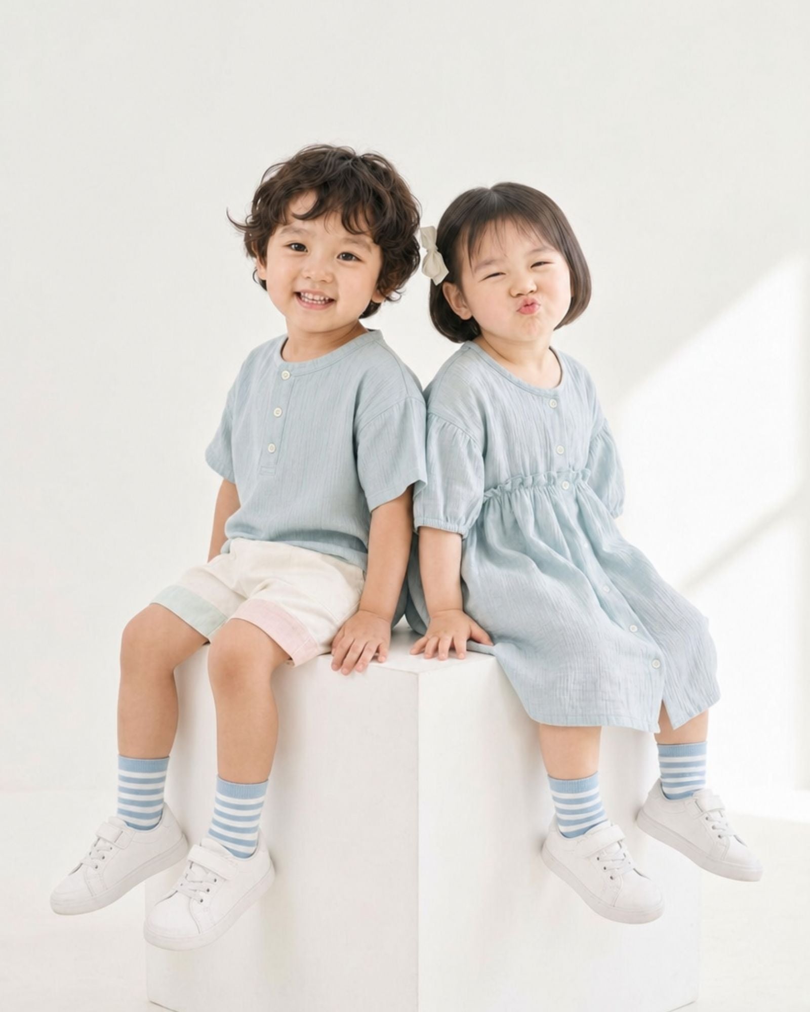Pre-order: Breeze Collar Kids Shirt - Sky
