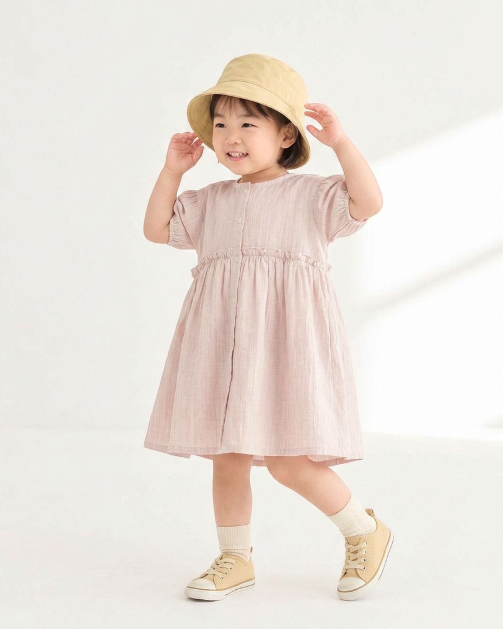 Pre-order: Breeze Reversible Girls Dress - Blush