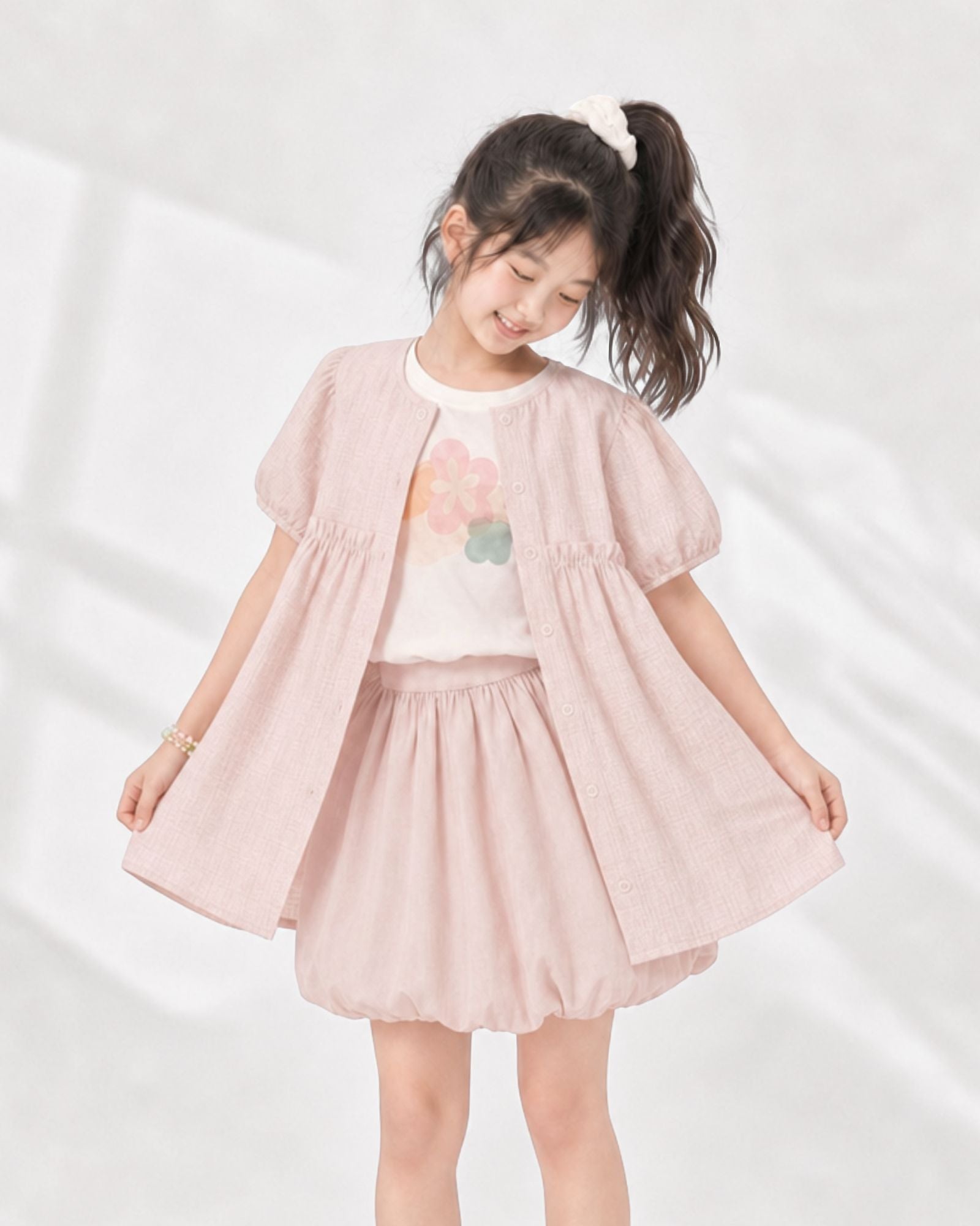 Pre-order: Breeze Reversible Girls Dress - Blush