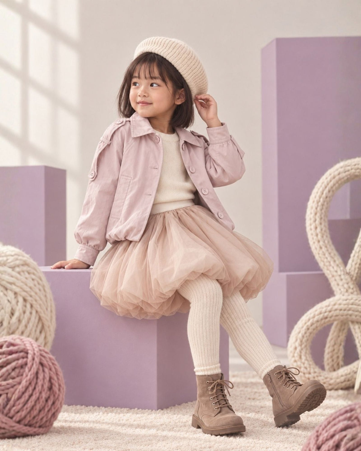 Pre-order: Cropped Balloon Trench Coat (Kids & Adults)