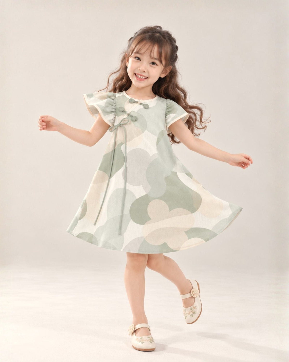 Pre-order: Jewelled Jade Oriental Girls Dress