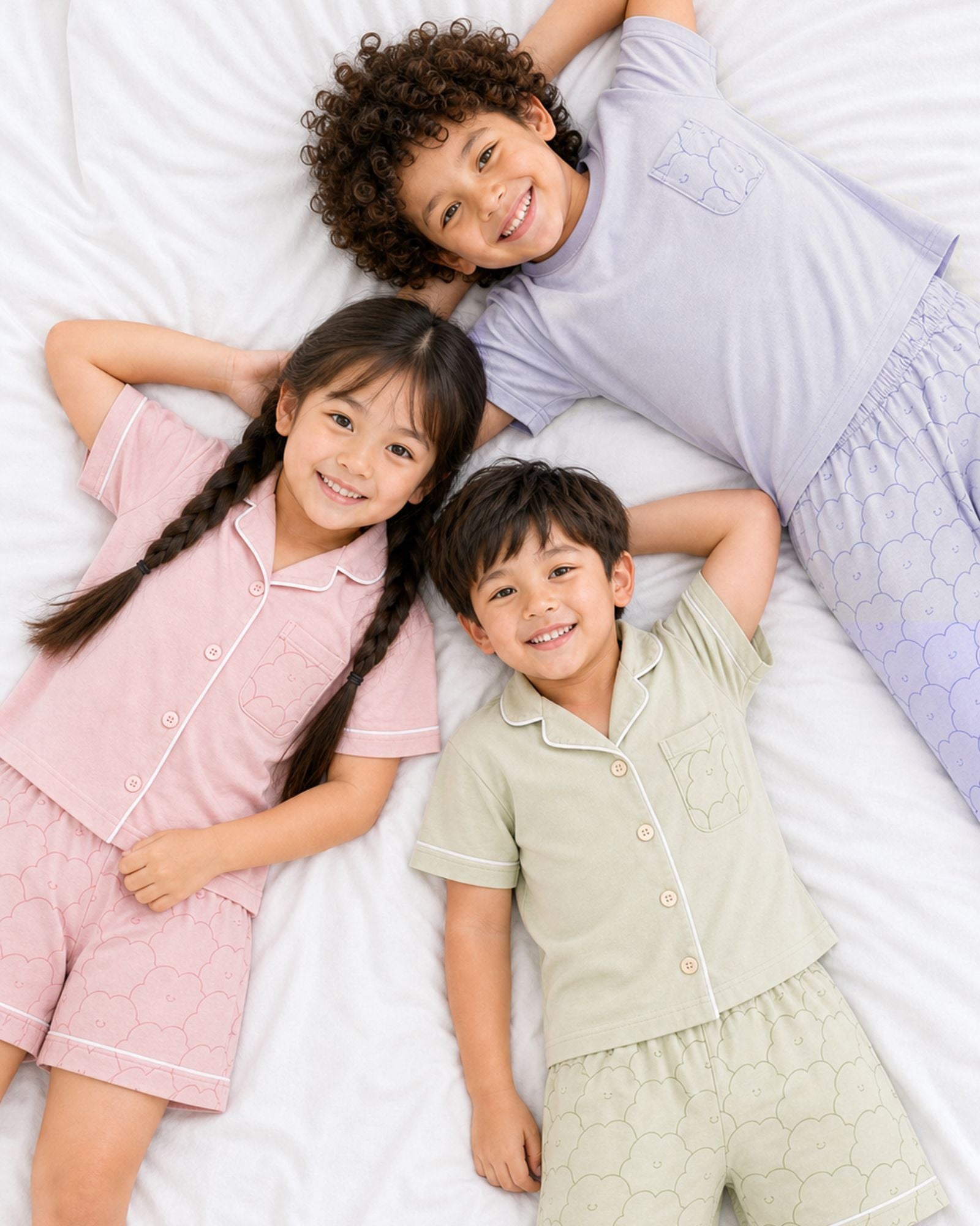 Pre-order: Kids Cloud Collar Lounge Set - Lime Soda