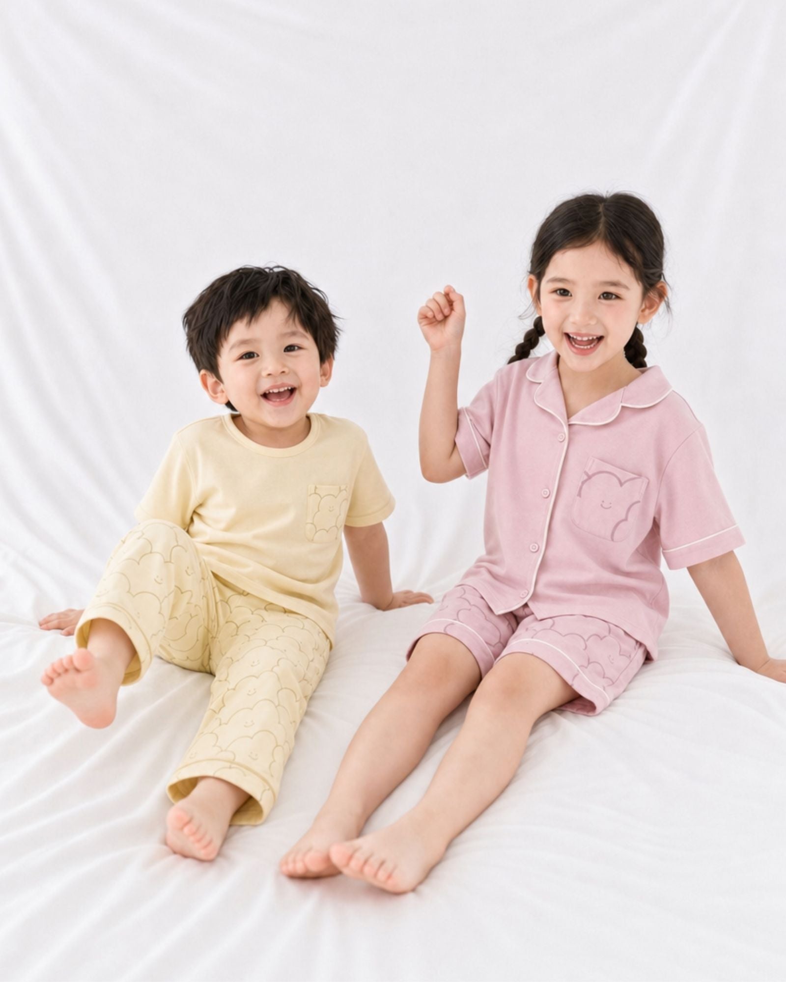 Pre-order: Kids Cloud Pyjamas Set - Banana Sorbet