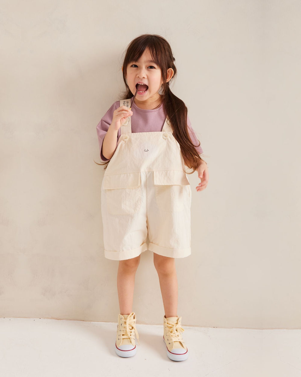 Beige Kids Suspenders Overalls, Kids Clothes for 2-8 Years