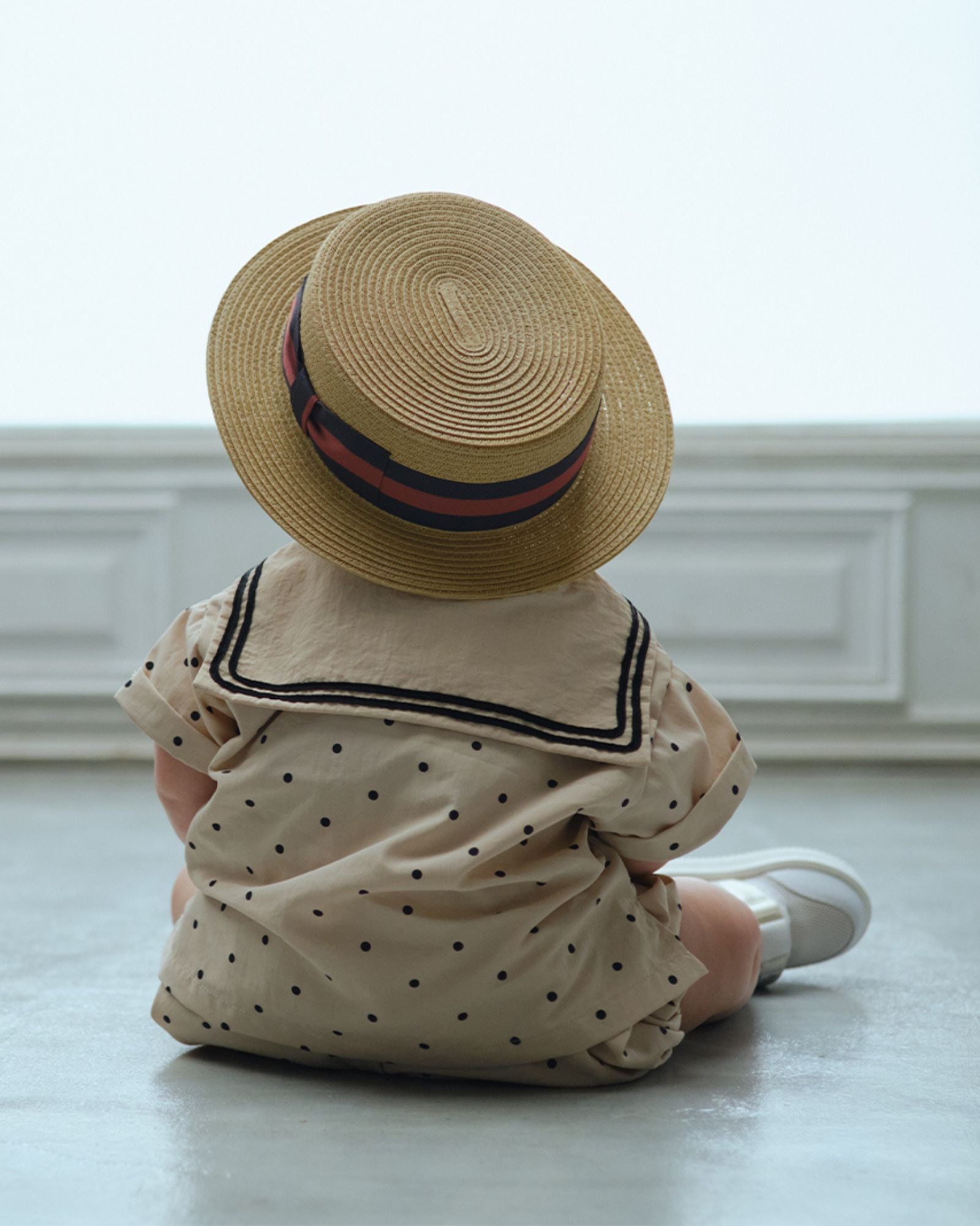 Mess-free Sailor Baby Romper - Dots