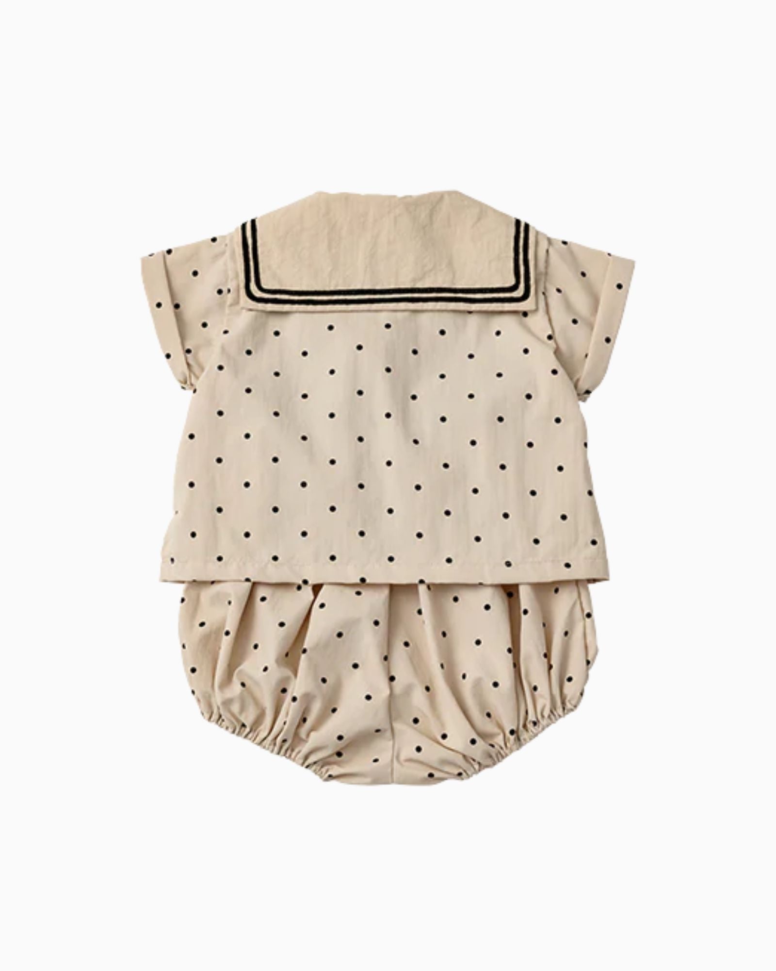 Mess-free Sailor Baby Romper - Dots