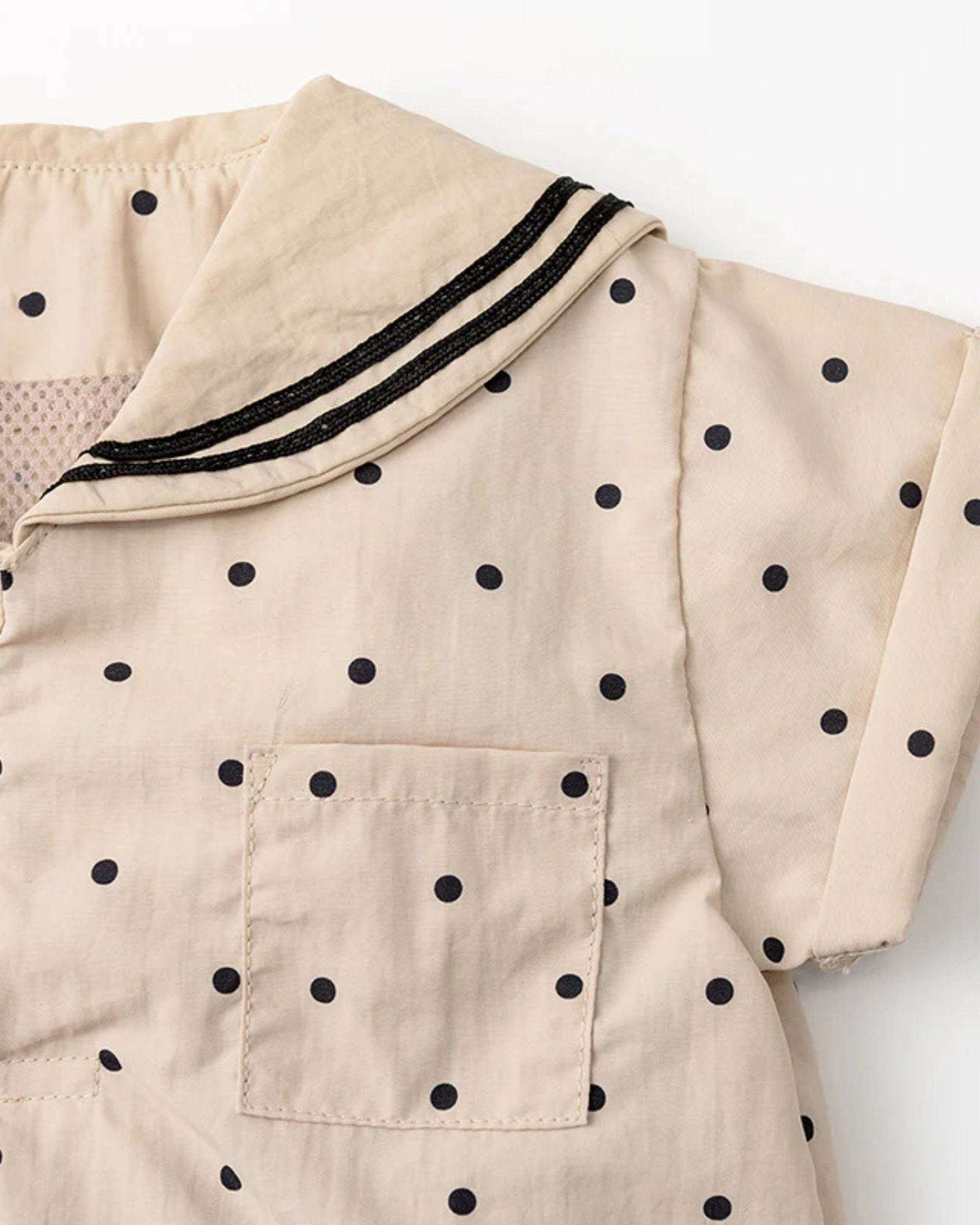 Mess-free Sailor Baby Romper - Dots