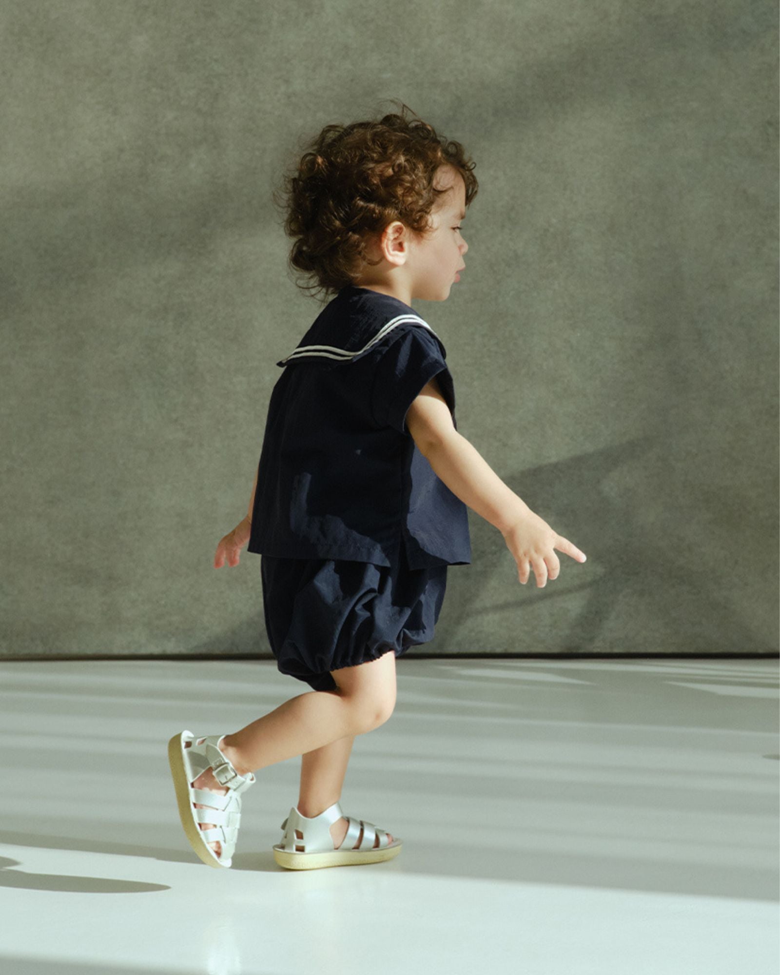 Mess-free Sailor Baby Romper - Navy