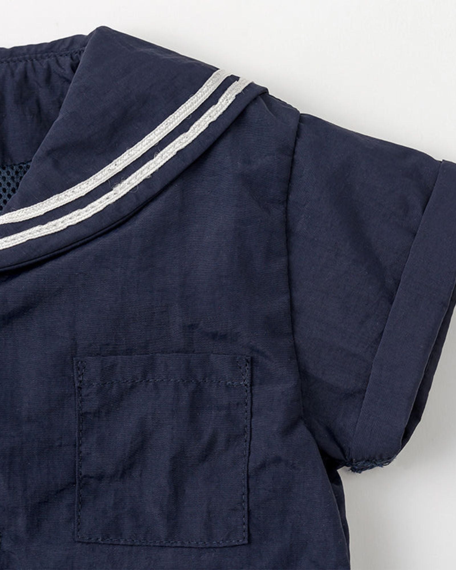 Mess-free Sailor Baby Romper - Navy