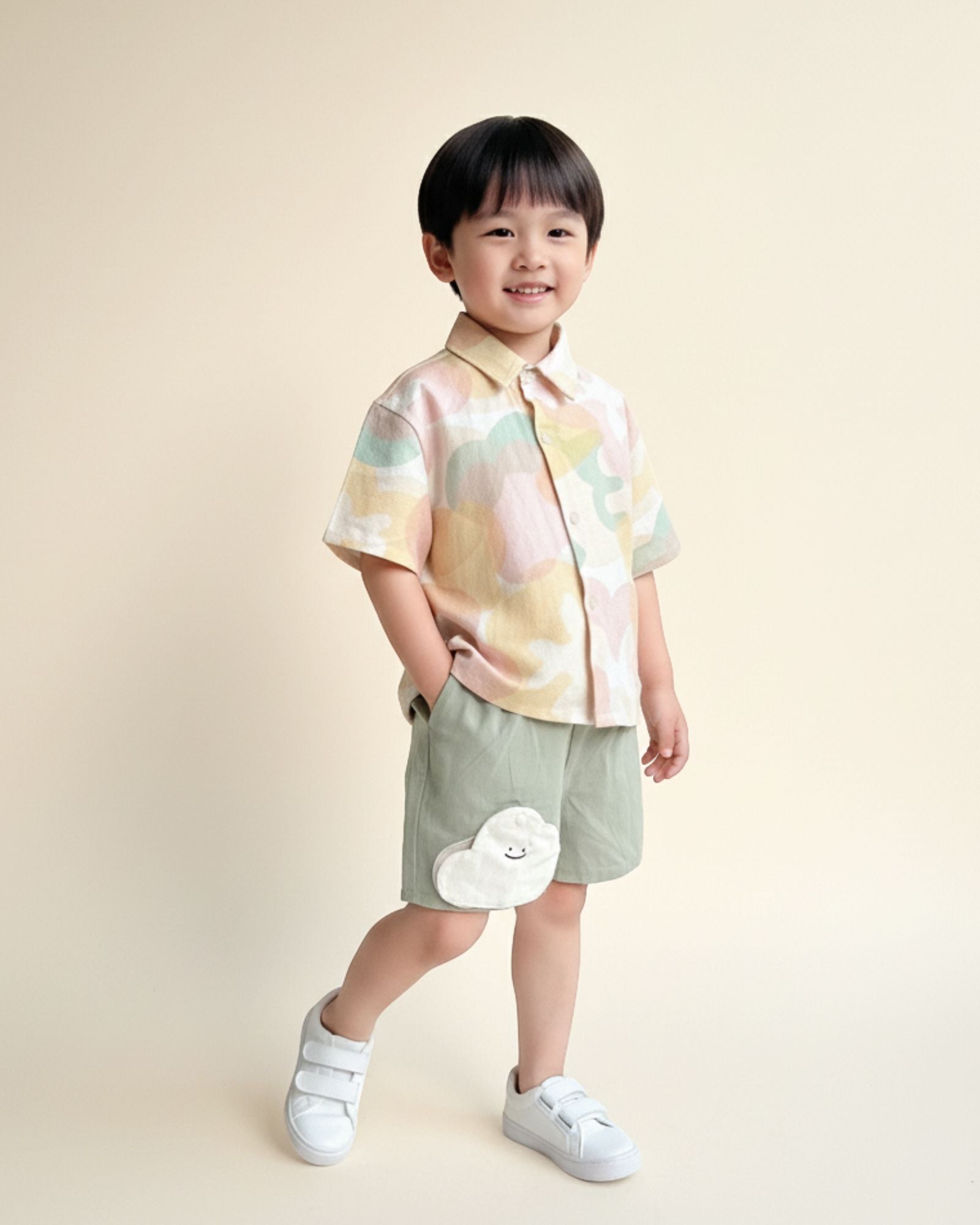 Mochi Cloud Kids Shorts - Olive
