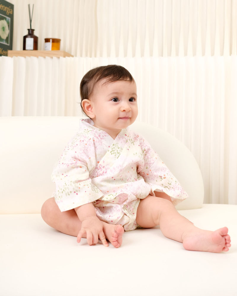 Everyday unisex baby kimono top and leggings set in rose pink for girls & boys