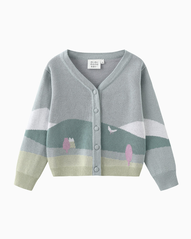 Kid's Knitted Cardigan - Nordic Wilderness
