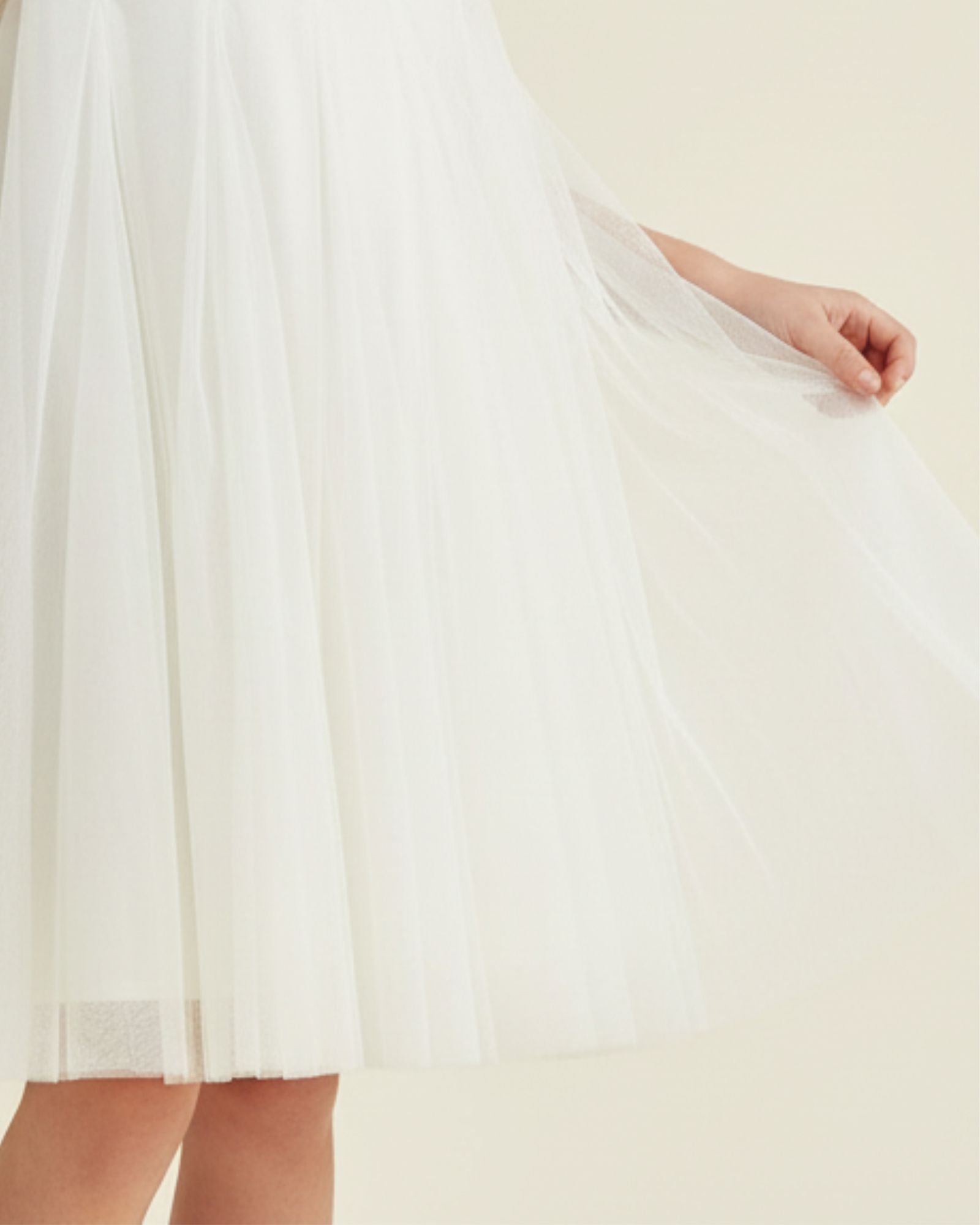 Whimsy 2-in-1 Tulle Girls Dress - Pearl