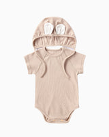 Bear Romper with Bonnet (Beige)