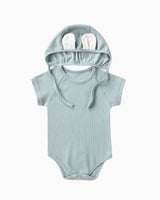 Bear Romper with Bonnet (Light Blue)