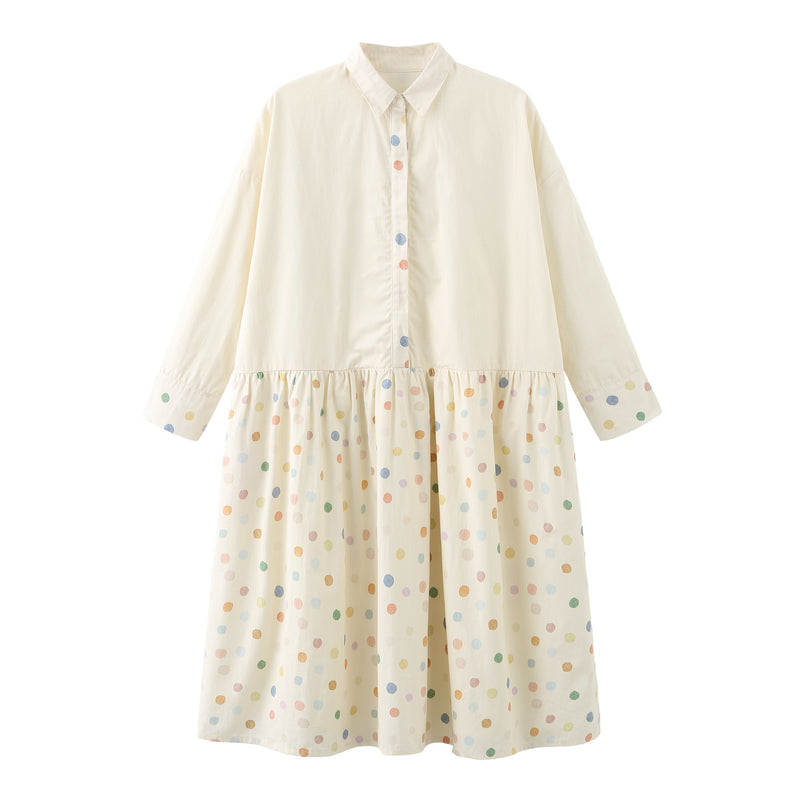 Mom Shirt Dress, Dancing Polka Dots Shirt Dress - Adult, 100% Cotton