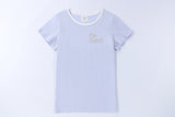 family matching clothes, uh-oh tee, mom and daughter matching, summer embroidery tee, purple