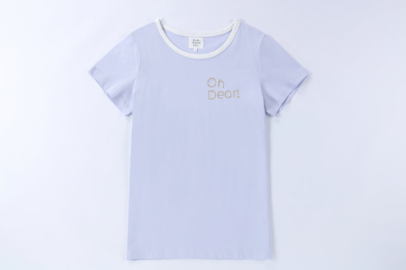 family matching clothes, uh-oh tee, mom and daughter matching, summer embroidery tee, purple