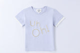family matching clothes, uh-oh tee, mom and daughter matching, summer embroidery tee, purple