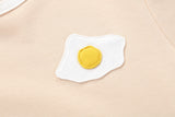 Family matching, with little sunny side up egg tee, orange, cotton,sophisticated 3-D egg