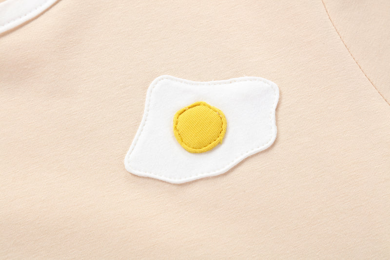 Family matching, with little sunny side up egg tee, orange, cotton,sophisticated 3-D egg