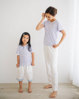 family matching clothes, uh-oh tee, mom and daughter matching, summer embroidery tee, purple
