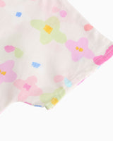 Floral Batwing Sleeves Colourblock Dress
